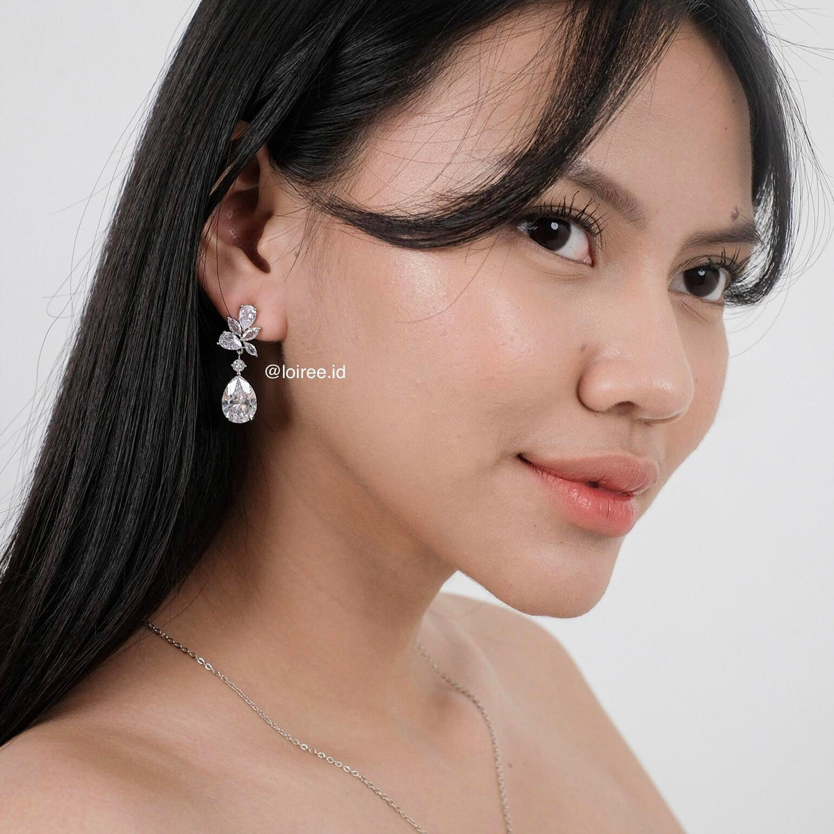 WINSTON | Wedding Collection - Zirconia Dangle Stud Earrings - Anting Bridal Tusuk Wanita Korea