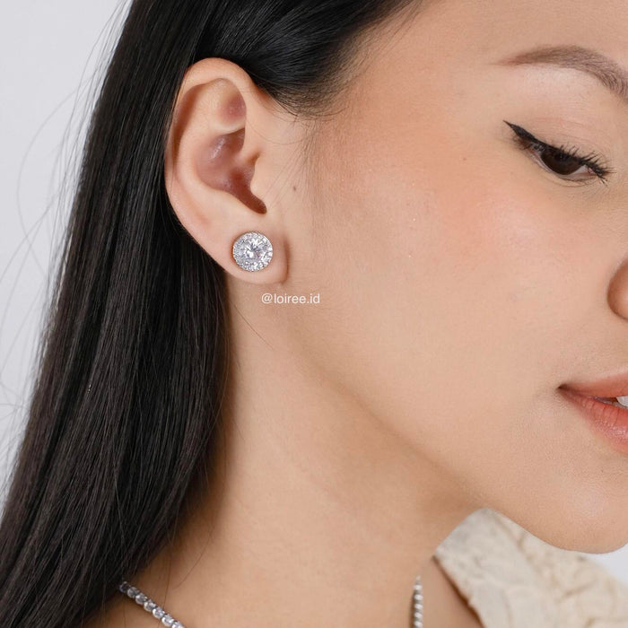 DIANA Zirconia Round Stud Earrings - Wedding
