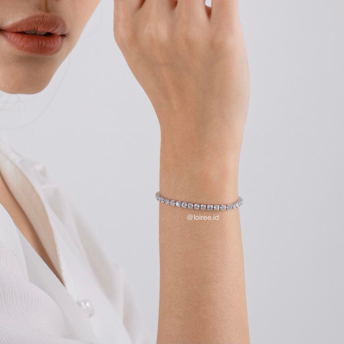 EVELYN Tennis Bracelet - Gold Plated Zirconia Tennis 3mm Bracelet - Gelang Wanita