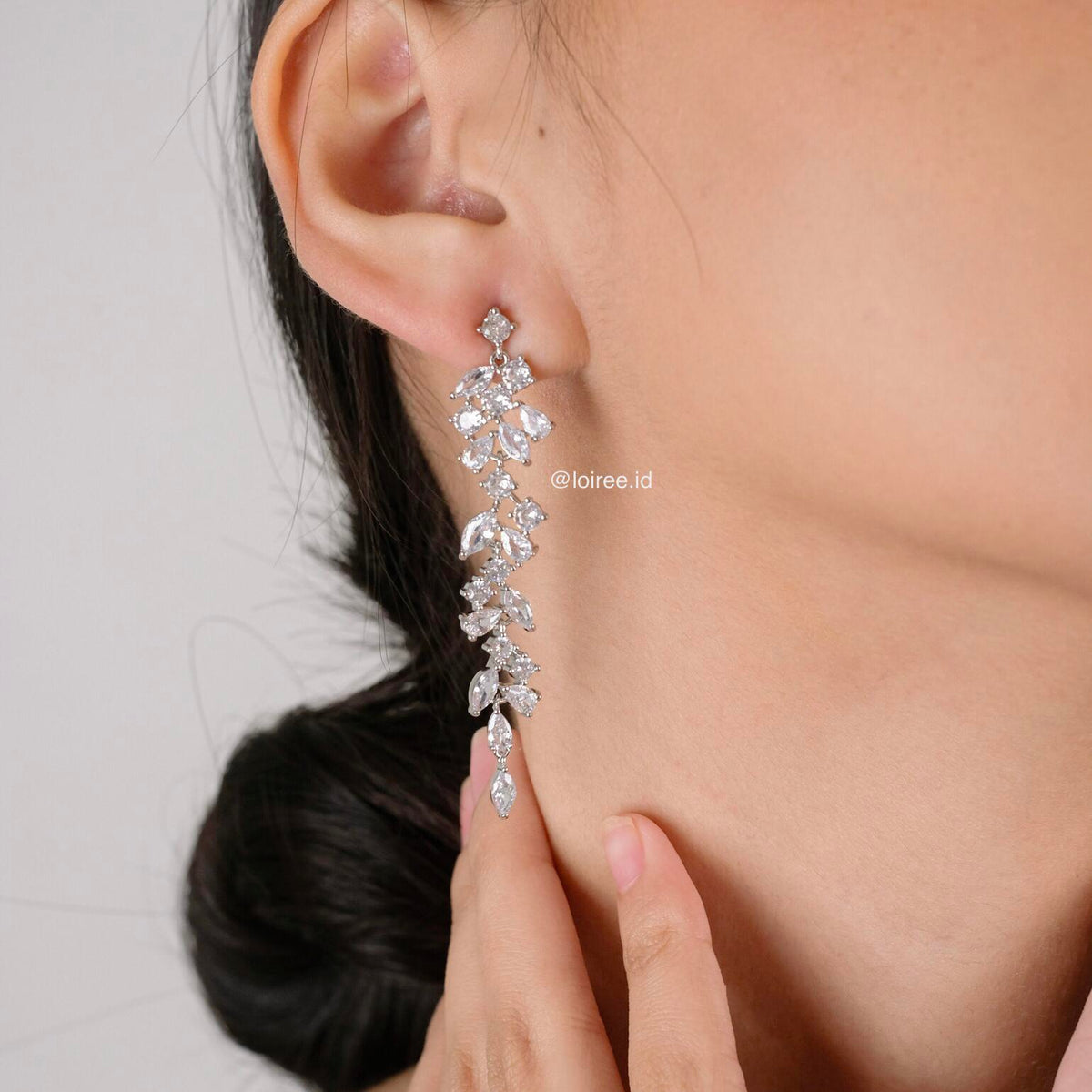 JAMIE Zirconia Long Dangle Earrings - Wedding