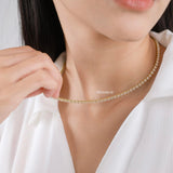 ANGELINE Zirconia Tennis 3mm Necklace - Gold Plated