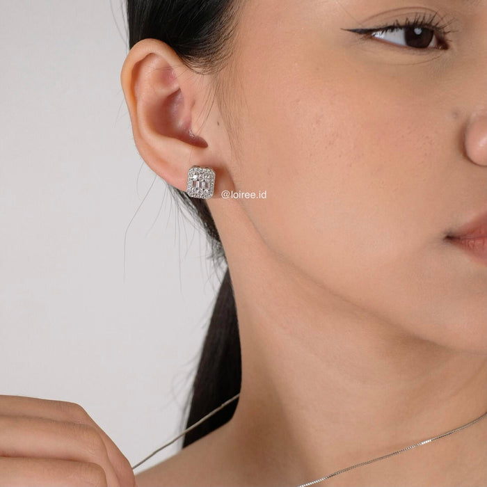 ANAZ Zirconia Rectangle Stud Earrings
