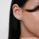 LAUREN Zirconia Round Halo Daily Earrings