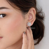 SNOW Zirconia Snow Shaped Stud Earrings - Wedding