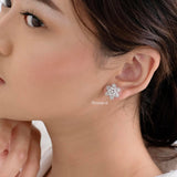 SNOW Zirconia Snow Shaped Stud Earrings - Wedding