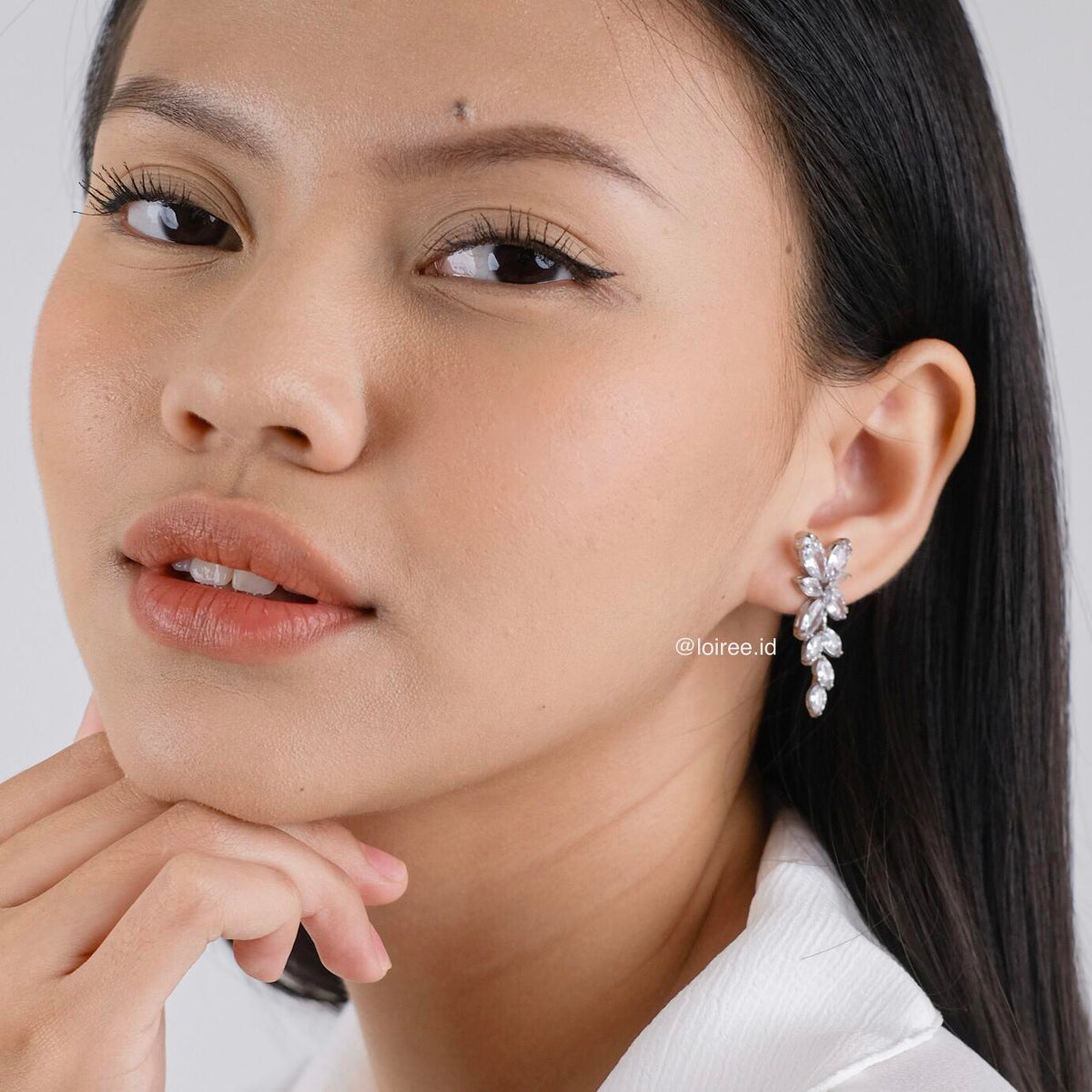 RONNA Zirconia Flower Earrings - Wedding