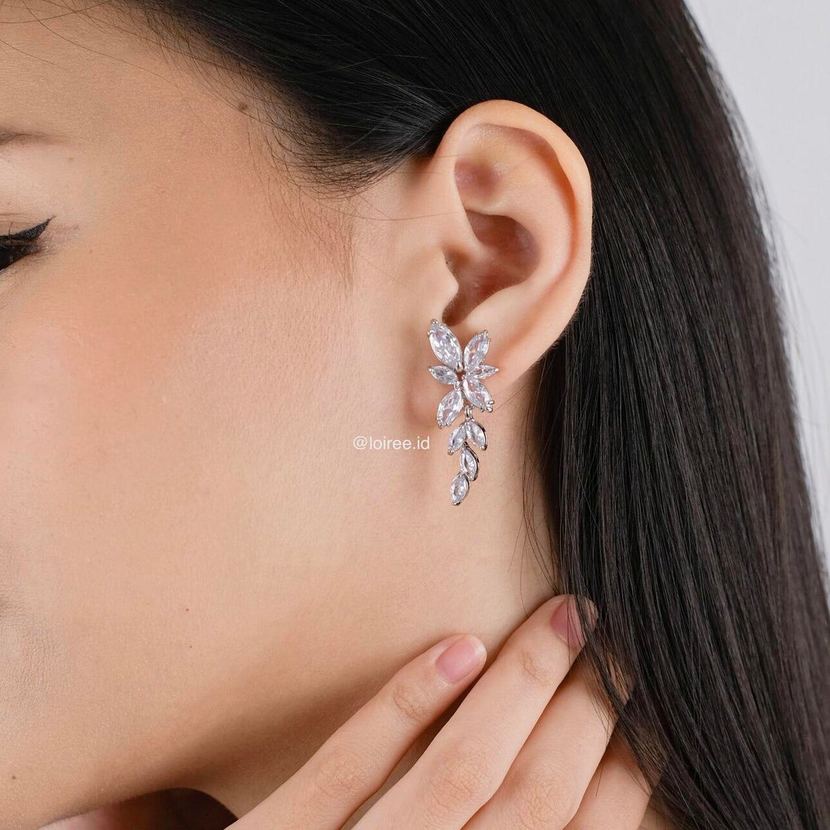 RONNA Zirconia Flower Earrings - Wedding