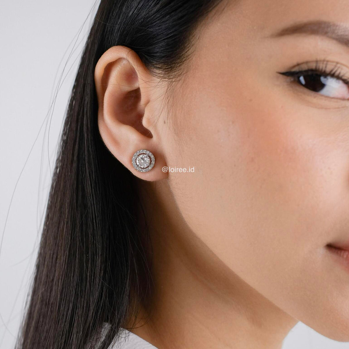 ALANA Zirconia Round Cut Halo Earrings - Wedding