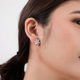 FLORA  Zirconia Flower Stud Bridal Earings - Wedding
