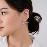 LYSTIA Zirconia Cushion Dangle Stud Bridal Earrings - Wedding