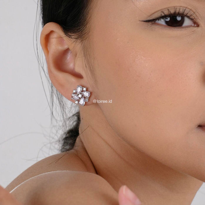 MILLIE Zirconia Stud Bridal Earrings - Wedding