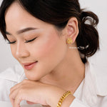 ASTERIA Flower Stud Bridal Earrings - Gold Plated