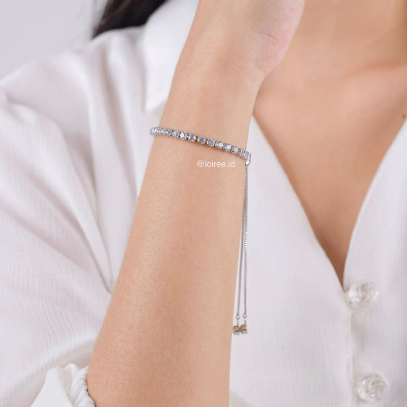 KATHRYN Zirconia Adjustable Listring Bracelet - Gold Plated