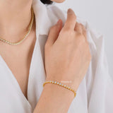 KATHRYN Zirconia Adjustable Listring Bracelet - Gold Plated