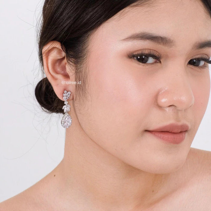 KEIRA Zirconia Dangle Stud Bridal Earrings - Wedding
