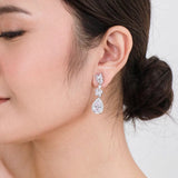 KEIRA Zirconia Dangle Stud Bridal Earrings - Wedding