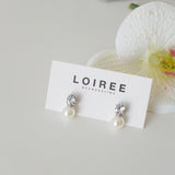 MAIA Zirconia Pearl Stud Earrings - Wedding