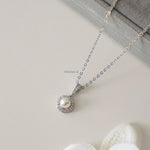 LONA | Wedding Collection - Zirconia Pearl Daily Chain Necklace - Kalung Wanita