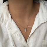 MEGI | Wedding Collection - Zirconia Pearl Chain Daily Necklace - Kalung Wanita