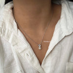 MEGI | Wedding Collection - Zirconia Pearl Chain Daily Necklace - Kalung Wanita