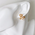 VIDA | Valentine Collection - Gold Plated Heart Pearl Stud Earrings - Anting Wanita