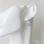LORRAINE | Wedding Collection - Zirconia Halo Square Dangle Stud Bridal Earrings - Anting Wanita