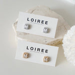 SHERIN | Luxe Collection - Zirconia Square Halo Daily Stud Earrings - Anting Wanita