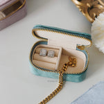LOIREE FINANCIER Mini Velvet Jewelry Box - Travel Jewelry Case / Jewelry Storage Box / Ring Box / Necklace Box / Gift Box / Kotak Perhiasan Beludru