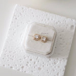 SHERIN | Luxe Collection - Zirconia Square Halo Daily Stud Earrings - Anting Wanita