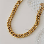 LUCIA | Everyday Collection - Gold Plated Thick Cuban Chain Necklace - Kalung Wanita