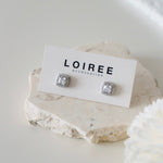 SHERIN | Luxe Collection - Zirconia Square Halo Daily Stud Earrings - Anting Wanita