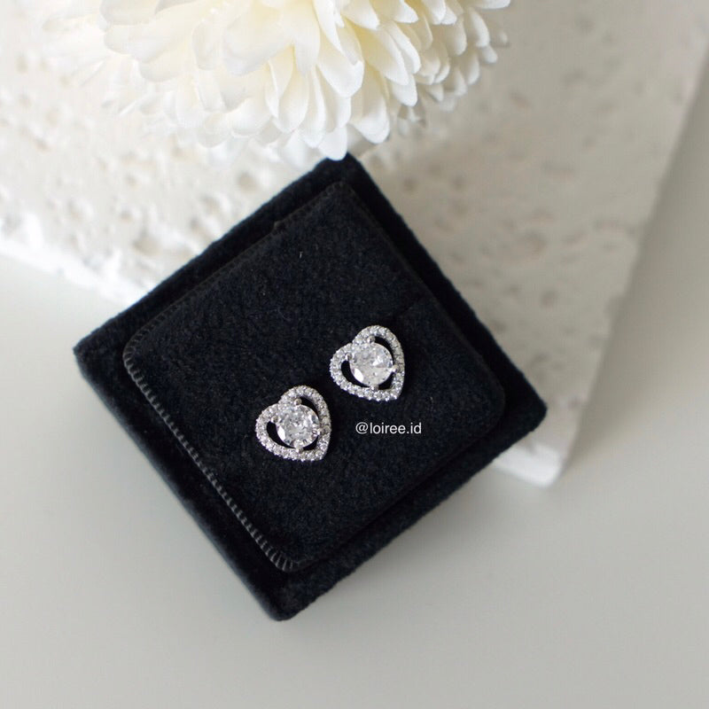 AGATHA | Luxe Collection - Zirconia Heart Shape Daily Stud Earrings - Anting Wanita