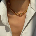 LUCIA | Everyday Collection - Gold Plated Thick Cuban Chain Necklace - Kalung Wanita