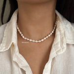ALICE | Festive Collection - Natural Fresh Water Pearl Daily Choker Necklace - Kalung Wanita