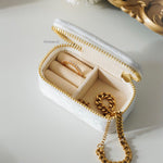 LOIREE FINANCIER Mini Velvet Jewelry Box - Travel Jewelry Case / Jewelry Storage Box / Ring Box / Necklace Box / Gift Box / Kotak Perhiasan Beludru