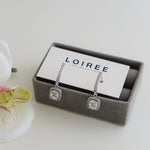 NOVA | Wedding Collection - Zirconia Square Dangle Hoop Earrings - Anting Wanita