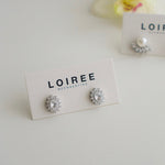 OLVA | Wedding Collection - Zirconia Oval Paved Stud Bridal Earrings - Anting Wanita