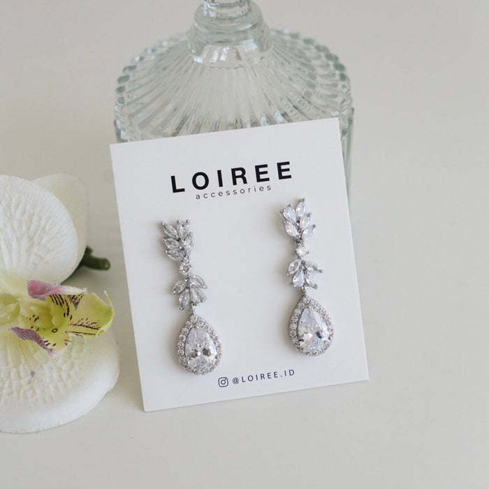 KEIRA Zirconia Dangle Stud Bridal Earrings - Wedding