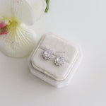 OLVA | Wedding Collection - Zirconia Oval Paved Stud Bridal Earrings - Anting Wanita