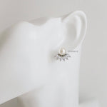 SADIE | Wedding Collection - Zirconia Pearl Stud Bridal Earrings - Anting Wanita