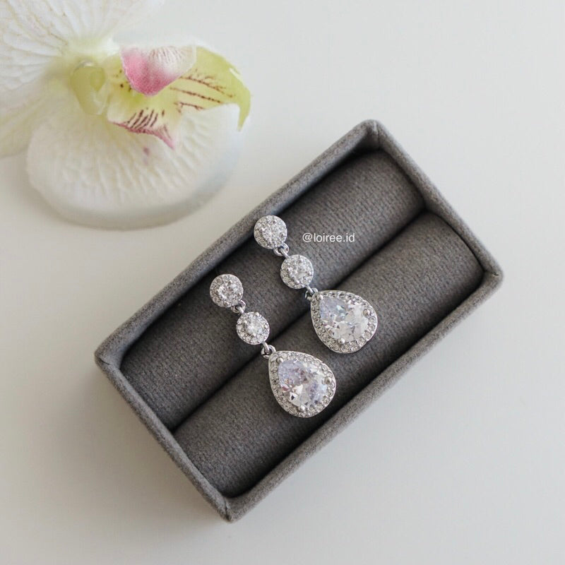 ELODIE Zirconia Dangle Earrings - Wedding