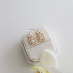 BRITNEY | Wedding Collection - Gold Plated Zirconia Pavel Stud Bridal Earrings - Anting Wanita