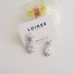 MONICA | Wedding Collection - Zirconia Water Drop Dangle Stud Bridal Earrings - Anting Wanita