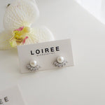 SADIE | Wedding Collection - Zirconia Pearl Stud Bridal Earrings - Anting Wanita