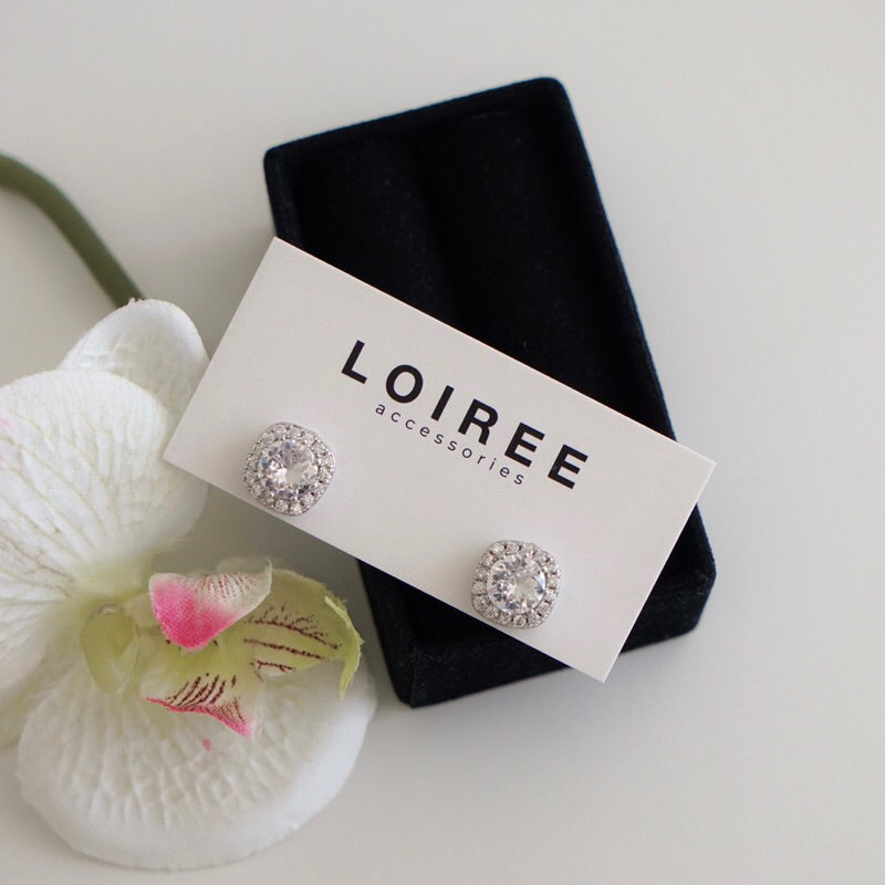 HANA Zirconia Stud Bridal Earrings