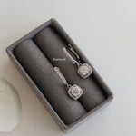 NOVA | Wedding Collection - Zirconia Square Dangle Hoop Earrings - Anting Wanita