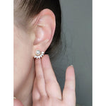 SADIE | Wedding Collection - Zirconia Pearl Stud Bridal Earrings - Anting Wanita