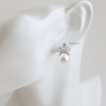 SLOAN | Wedding Collection - Zirconia Pearl Stud Bridal Earrings - Anting Wanita