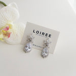 MONICA | Wedding Collection - Zirconia Water Drop Dangle Stud Bridal Earrings - Anting Wanita