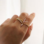 RUTH Ring | Everyday - Zirconia Double Paved Adjustable Band Ring - Cincin Wanita